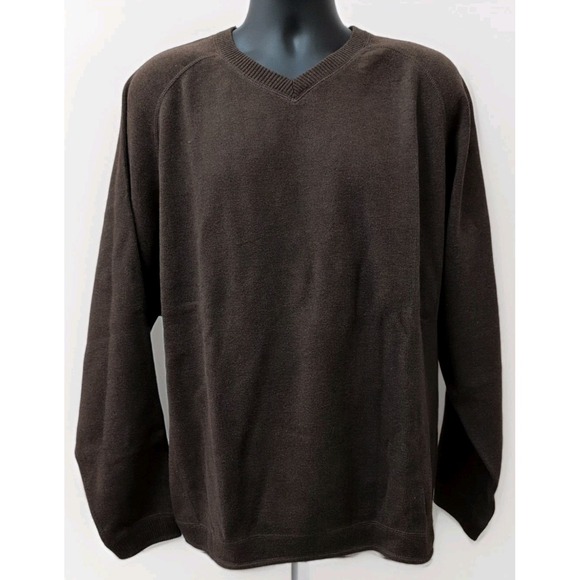 Tommy Bahama On The Flip Side Sweater 100% Cotton Brown Size Large NWT - Picture 1 of 5